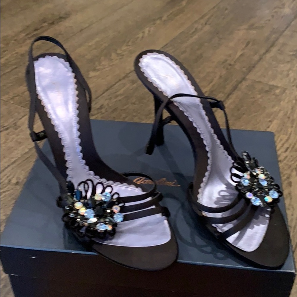 Gadolinium Embellished Sling Back Heels